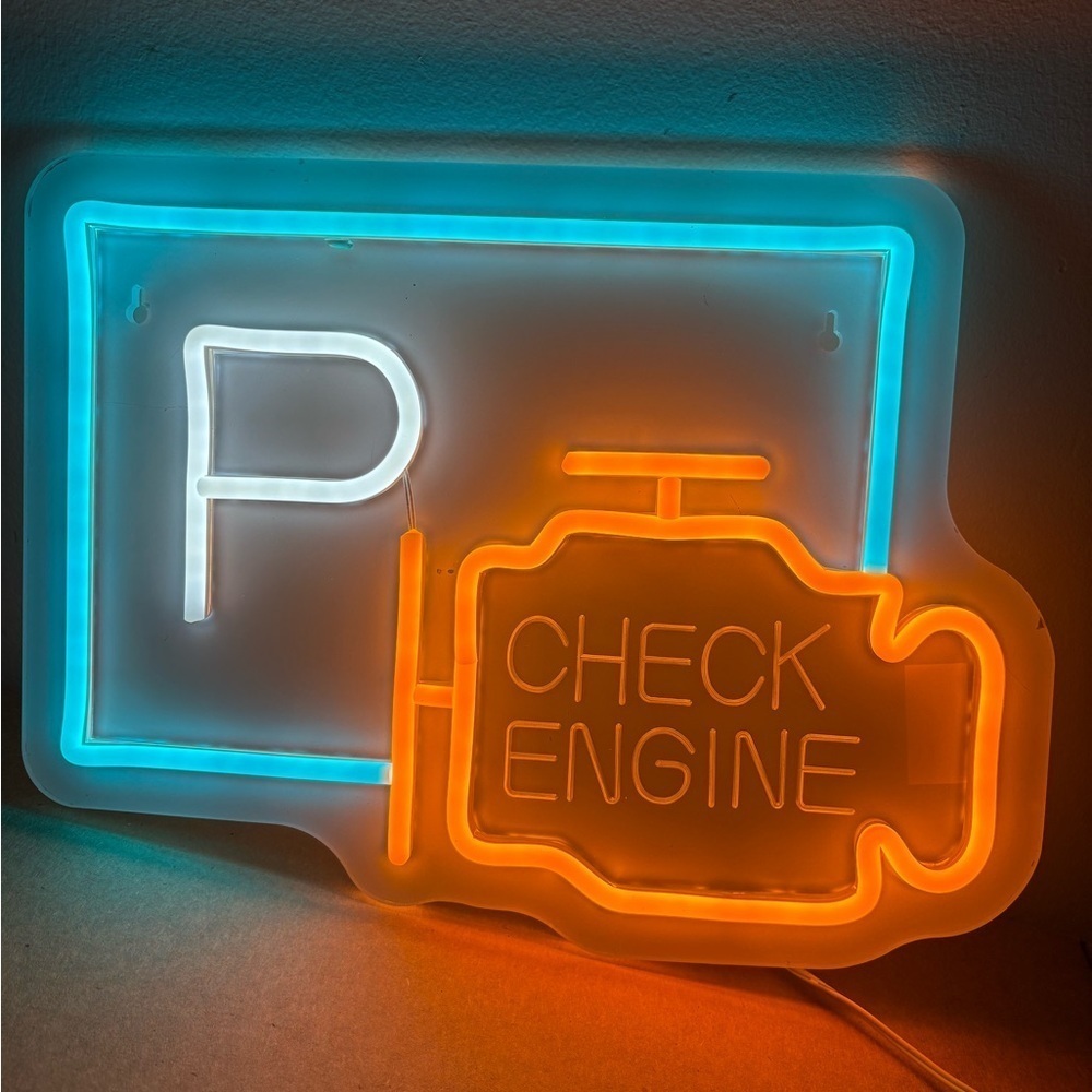 FATHER’S DAY Check engine neon light USB 14”x10 1/2” NIB Mechanic auto repair